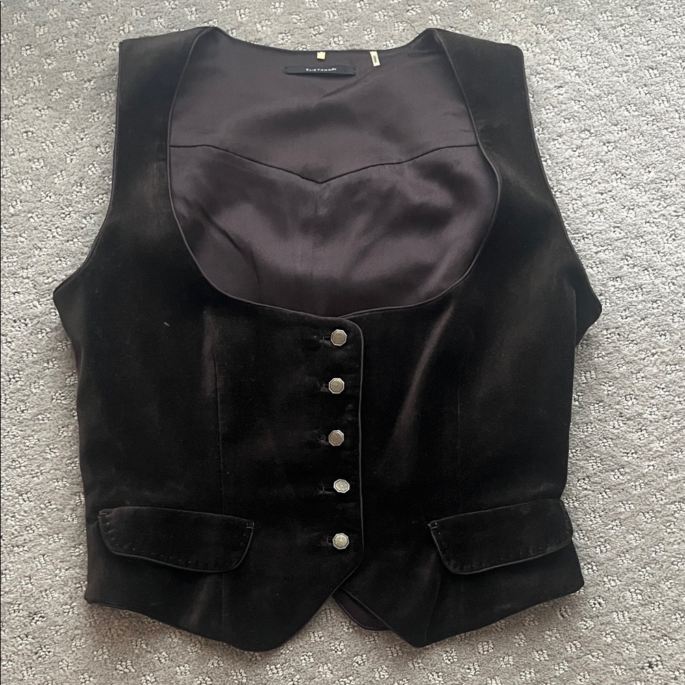 Elie Tahari Espresso brown Velvet Women's Vest